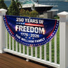 Custom Family Name 250 Year of Freedom USA Anniversary Non-Pleated Fan Flag CH07 910642