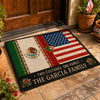 Personalized Mexico USA Two Cultures One Family Doormat K228 922178