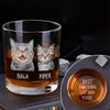 Custom Photo Best F*cking Cat Dad Ever Engraved Whiskey Glass Gift For Cat Lover CH07 895988