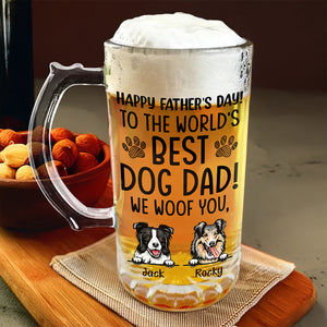 To The World Best Dog Dad Happy Father's Day Glass Beer Mug TH10 892575