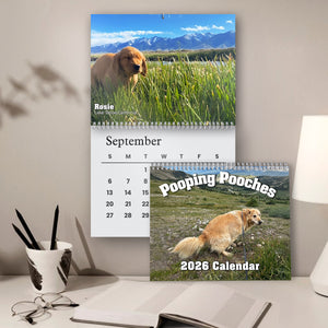 2026 Pooping Pooches Funny Dog Wall Calendar, White Elephant Gag Gift LM32 897307