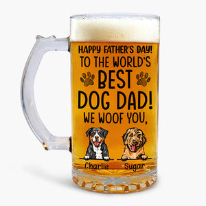 To The World Best Dog Dad Happy Father's Day Glass Beer Mug TH10 892575