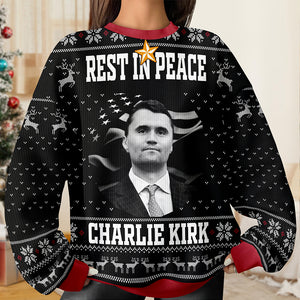 Personalized Rest In Peace Charlie Kirk Ugly Christmas Sweater HO82 900324