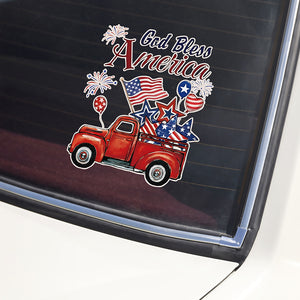 Custom Name God Bless America Patriotic Red Truck Car Window Decal Sticker LM32 897197