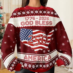1776 - 2026 God Bless America 250 Ugly Sweater Christmas Gift HA75 897968