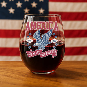 America 1776 - 2026 250 Years Of Freedom Wine Glass HA75 897024