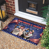 Personalized Cute Dog Red White Woof 250 Years Of Freedom Doormat TH10 169055