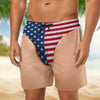 Custom Funny Patriotic America Flag Freedom and Chill Beach Shorts LM32 669425