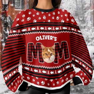 Custom Photo Cat Mom Cat Dad Ugly Sweater Christmas Gift HA75 897610