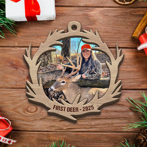 Custom Photo First Deer 2 Layer Wooden Ornament For Hunting Lovers HA75 898398