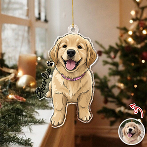 Custom Cute Dog Photo Portrait Christmas Decoration Acrylic Ornament LM32 895713
