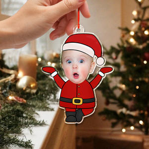 Custom Photo Cute Santa Claus Acrylic Ornament Christmas Gift For Family CH07 896354