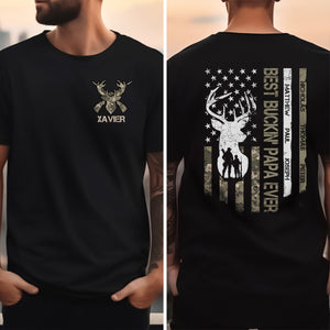 Custom Name Best Buckin' Dad Ever Personalized Dark Shirt Gift For Hunting Lovers CH07 895790