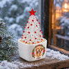 Custom Dog Cat Photo Christmas Wreath Mini Ceramic Pot With Glass Christmas Tree HO82 903626