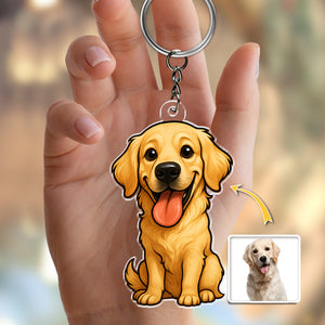 Custom Dog Cat Cartoon Photo Acrylic Keychain For Dog Lovers Cat Lovers CH07 896446