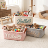 Personalized Dog Cat Pet Rectangle Toy Basket – Corduroy Pet Organizer with Name HA75 921704