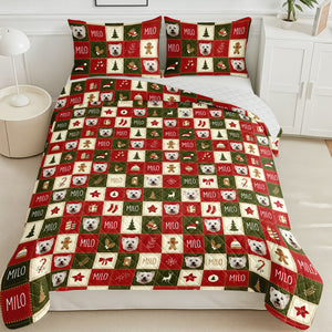 Custom Photo Christmas Icon Dog Cat Quilt Bedding Set HA75 898238