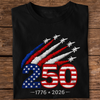 1776–2026 250 Years America Anniversary Embroidered Effect Dark Shirt LM32 668917