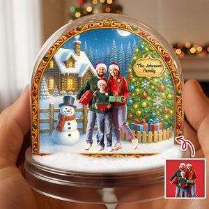 Custom Photo Family Christmas Acrylic Snow Globe TH10 896505
