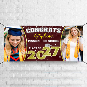 Custom Photo Class of 2025 Personalized Banner Graduation Day Gift CH07 895316