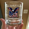 Custom Name Faith, Family & Freedom 250 Years of America Patriotic Whiskey Glass LM32 897719