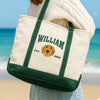Custom Pet Face and Pet Name Embroidered Monogram Beach Bag HO82 894242