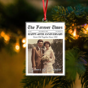 Custom Photo The Forever Times Acrylic Ornament Christmas Gift For Couples HO82 894732