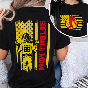 Softball Mom, Softball Dad Dark Shirt Personalized Gift For Mother's Day, Father's Day HO82 893542