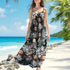 Custom Human Photo Floral Style Women's V-Neck Cami Maxi Dress HO82 893602
