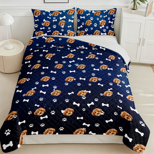 Custom Dog Cat Photo Galaxy Quilt Bedding Set HO82 900716