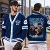 Personalized Baseball Photo Varsity V-neck Cardigan Baseball Player Gift HO82 903592