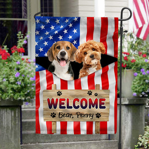 Welcome Dog American - Personalized Garden Flag, Gift For Dog Lovers CH07 896020