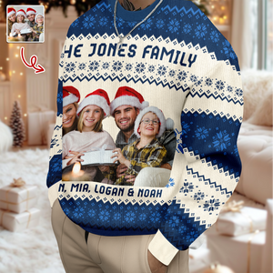 Custom Photo Family Ugly Sweater Christmas, Funny Gift For Family, Dad, Mom, Grandpa, Grandma HA75 897126