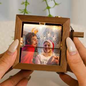 Custom Couple Photo Flipbook Frame Wooden Wedding, Anniversary Gift Couple Gift Unique Home Decor HA75 898428