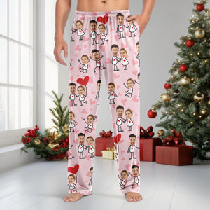 Custom Face Fun Couple Sweatpants Christmas Gift, Valentine Day's Gift HA75 898400