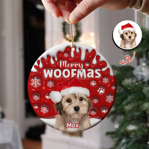 Custom Dog Cat Photo Christmas - Personalized Ceramic Ornament TH10 894383