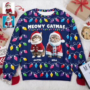Custom Photo Meowy Catmas Christmas Ugly Sweater HA75 892970