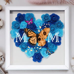 We Love You Mom - Personalized Butterfly Mom Flower Shadow Box CH07 895460