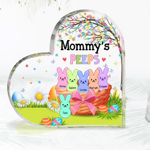 Custom Grandma Mom's Peep Kids Easter Day Heart Acrylic Plaque HO82 893558