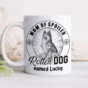 Personalized Spoiled Rotten Dog Toile De Jouy White Mug LM32 895079