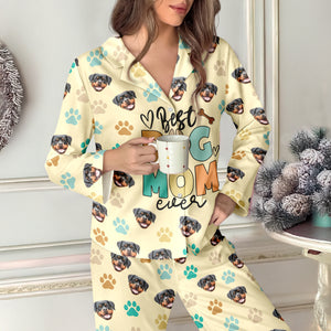 Custom Photo Best Dog Mom Ever - Personalized Pajamas Gift For Dog Lovers CH07 899048