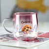 Custom Photo Mom With Floral Pink Gradient Glass Mug - Gift For Grandma, Mom, Mother's Day HO82 901762