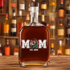 Custom Photo Dad & Kid Whiskey Bottle Father's Day Gift For Dad CH07 896000
