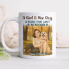 Custom Cartoon Photo Girl With Her Dog Best Friends Forever White Mug LM32 893767