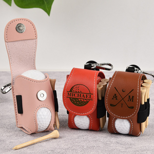 Custom Name Golf Lovers Leather Golf Ball Bag Gift For Golf Player CH07 899856
