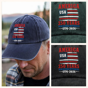 America 250 Years Semiquincentennial Washed Denim Baseball Cap TH10 894675