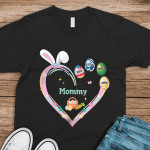 Grandma Easter Heart With Grandkids Bunny Dark Sweatshirt Personalized Gift HO82 893538