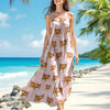 Custom Cute Cat Photo Coquette Pink Bows Hawaii Maxi Dress LM32 893401