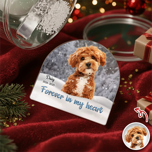 Custom Photo Forever in My Heart Memorial Acrylic Snow Globe HA75 898020