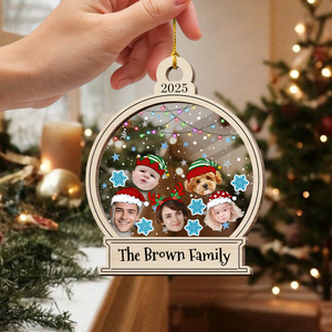 Custom Cute Family Face Photo Personalized Shaker Ornament Christmas Gift For Family CH07 896914